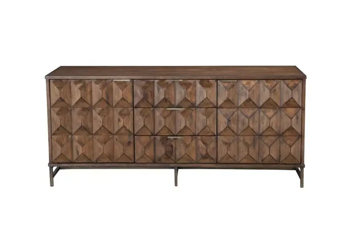 Origins by Alpine – Trig TV Console for TVs up to 70in in Mahogany – 5300-10
