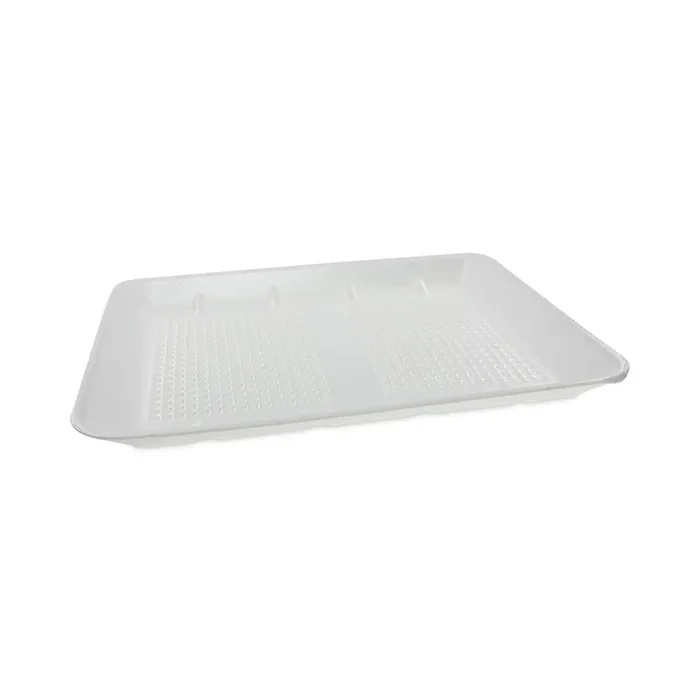 Pactiv Evergreen Supermarket Tray, 1014 Family Pack Tray, 13.88 x 9.88 x 1, White, Foam, 100/Carton