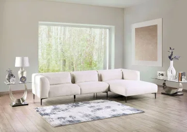 PADERBORN Sectional, Right Chaise, Linen White / FM63002WH-SECT-R