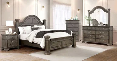 PAMPHILOS 5 Pc. Queen Bedroom Set w/ 2NS / FOA7144GY-Q-5PC-2NS