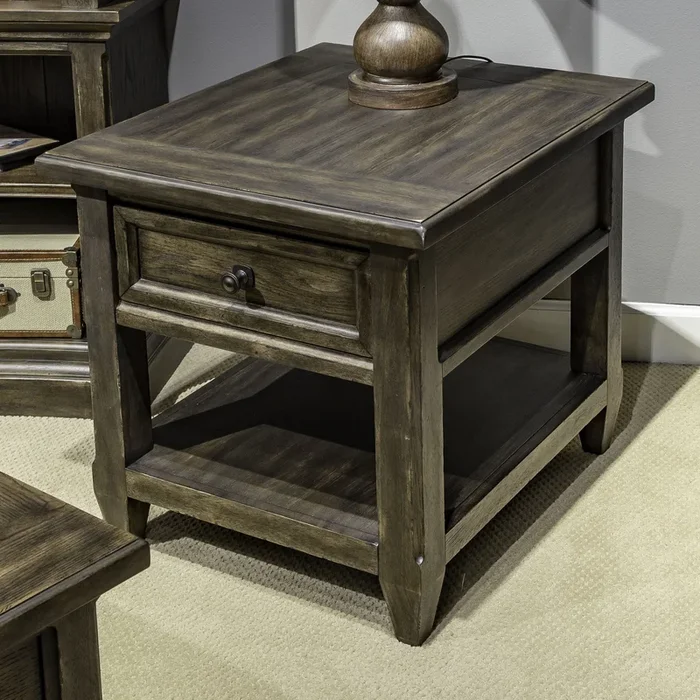 Paradise Valley – Rectangular End Table – Dark Brown