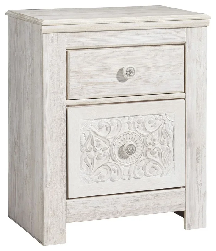 Paxberry – Two Drawer Night Stand – Whitewash