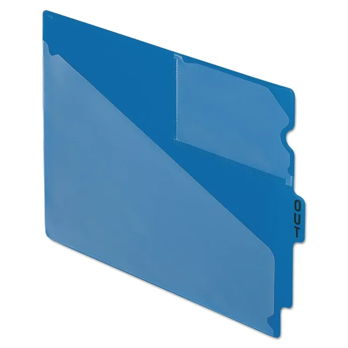 Pendaflex® Colored Poly End Tab “Out” Guides, 1/3-Cut Center Position, For Letter Size Files, Blue, 50/Box
