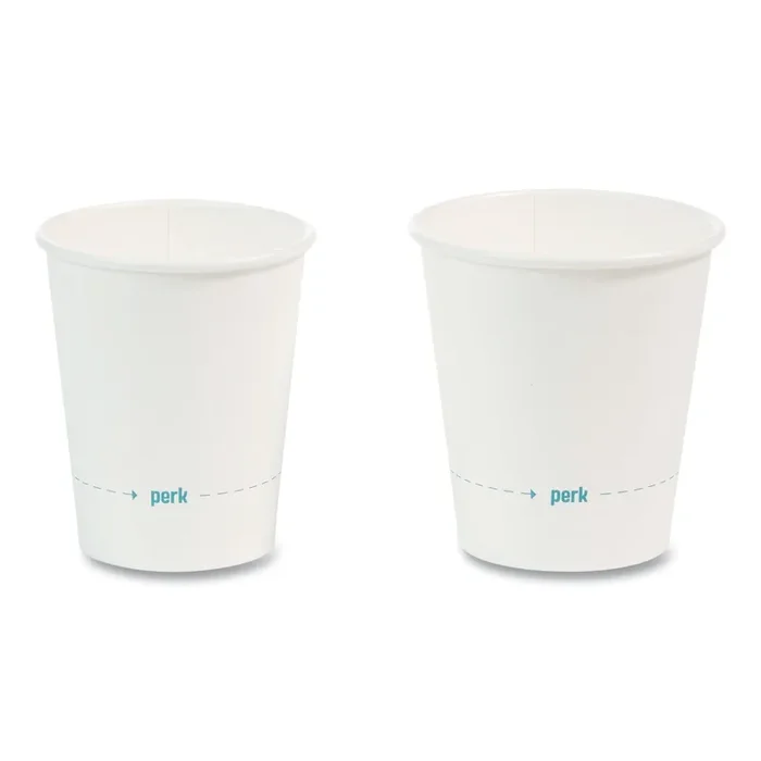 Perk™ White Paper Hot Cups, 8 oz, 50/Pack