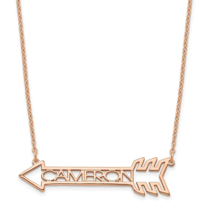 Personalized Arrow Necklace Sterling Silver Rose-plated XNA930RP