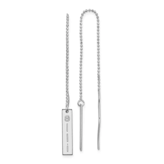 Personalized Bar Threader Earrings 14k White Gold XNE142W