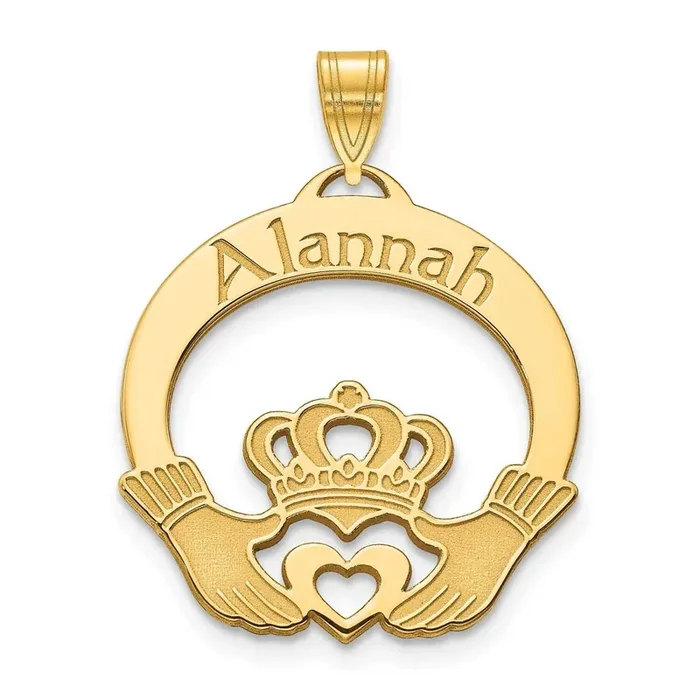 Personalized Claddaugh Charm Gold-plated XNA987GP