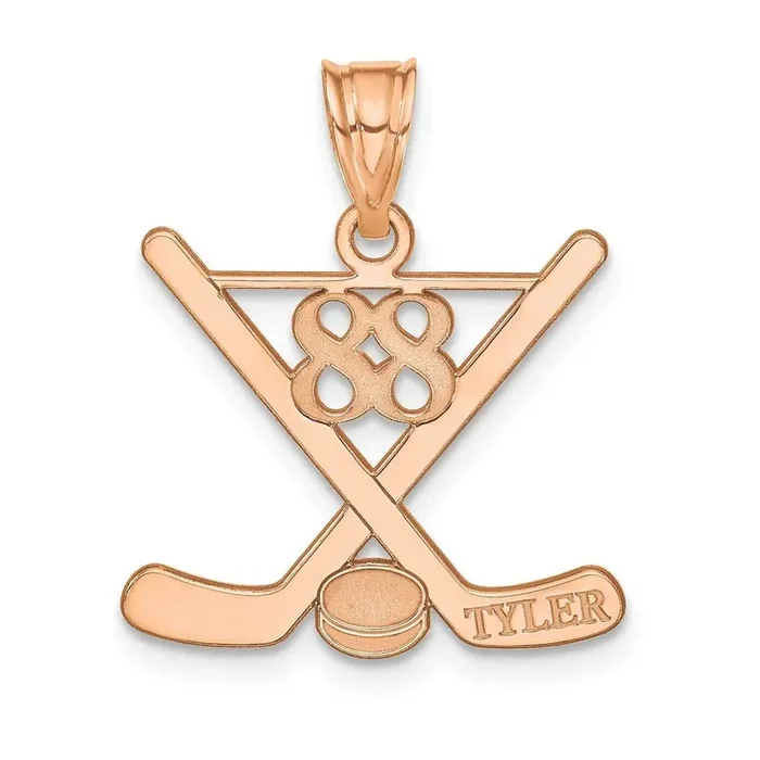 Personalized Hockey Pendant 14k Rose Gold XNA703R