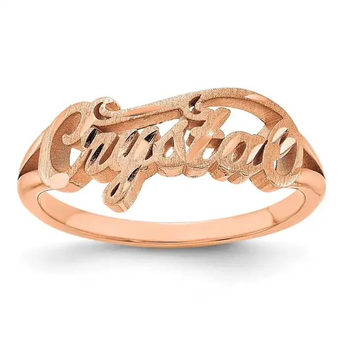 Personalized Name Ring 14k Rose Gold Polished XNR58R