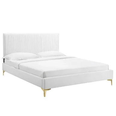 Peyton Performance Velvet Full Platform Bed / MOD-6868