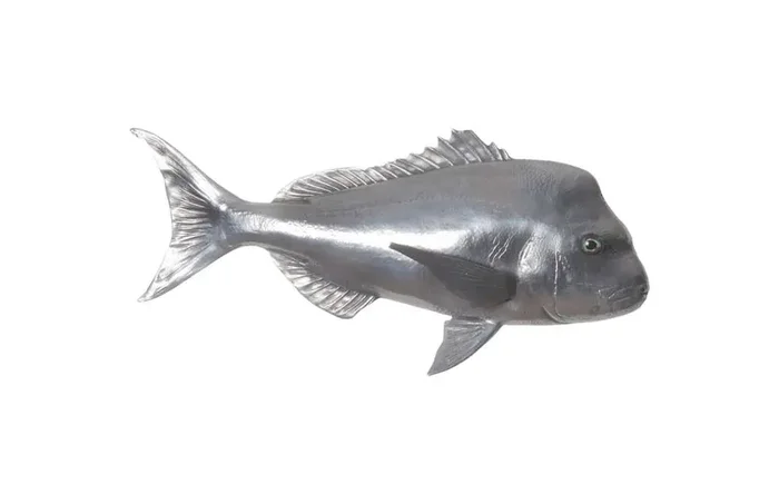 Phillips Collection – Australian Snapper Fish Wall Sculpture, Resin, Polished Aluminum Finish – PH64556