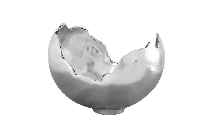 Phillips Collection – Burled Bowl, Resin, Silver Leaf Finish – PH56702
