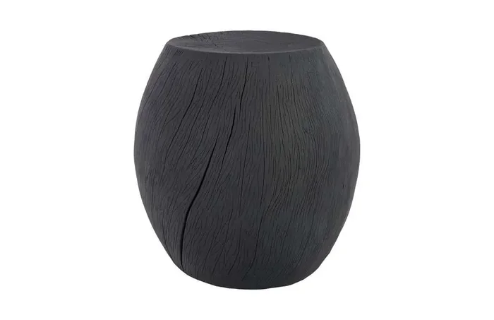 Phillips Collection – Drum Stool, Resin, Charred – PH67660