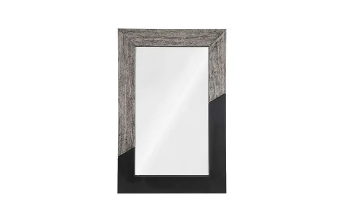 Phillips Collection – Geometry Wood Mirror, Gray Stone, Black – TH105236