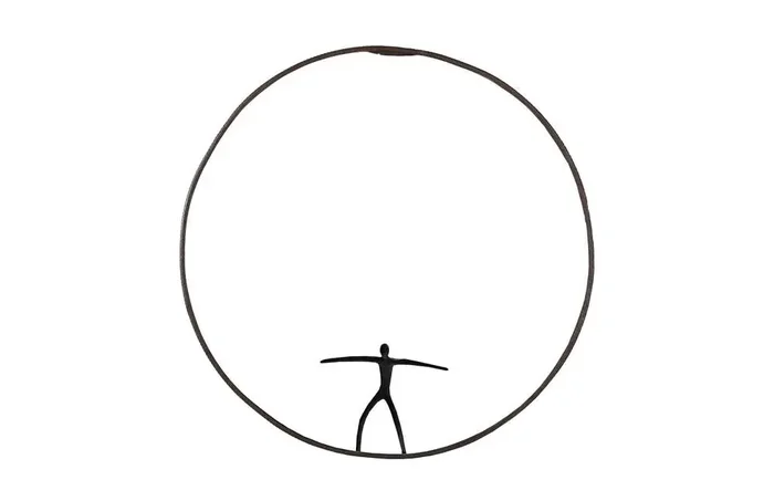 Phillips Collection – Olympic Figure in Iron Ring, Black, Rust, Style C – TH99503