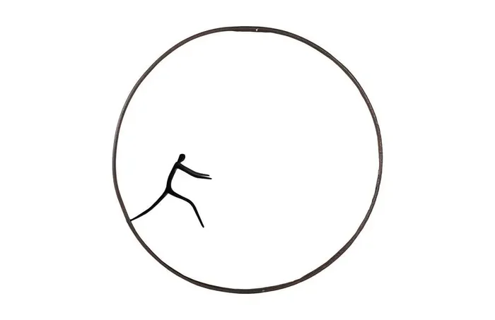 Phillips Collection – Olympic Figure in Iron Ring, Black, Rust, Style D – TH99504