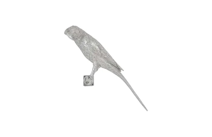 Phillips Collection – Parrot Looking Left Wall Art, Resin, Silver Leaf – PH95595