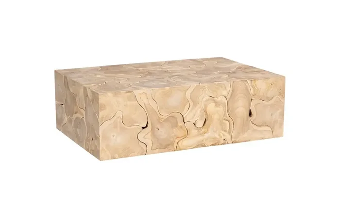 Phillips Collection – Teak Slice Coffee Table, Rectangle, Bleached – ID116319