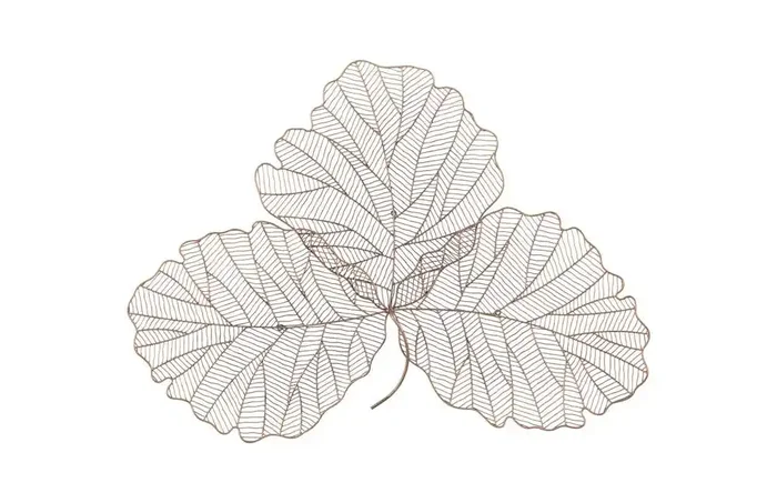 Phillips Collection – Tri Leaf Wall Art, Medium, Metal, Copper/Black – TH100859