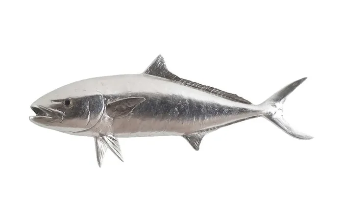 Phillips Collection – Yellow Tailed King Fish Wall Sculpture, Resin, Silver Leaf – PH64551