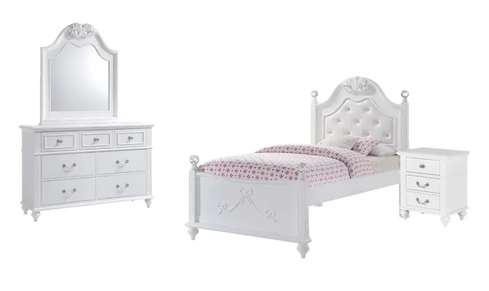Picket House Furnishings – Annie Twin Platform 4PC Bedroom Set – AN700T4PC