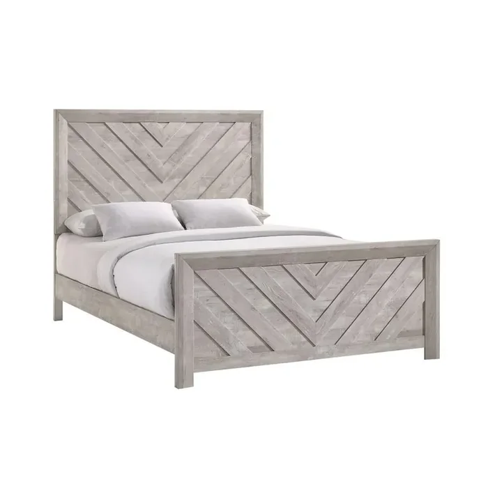 Picket House Furnishings – Keely Queen Panel Bed in White – EL700QB
