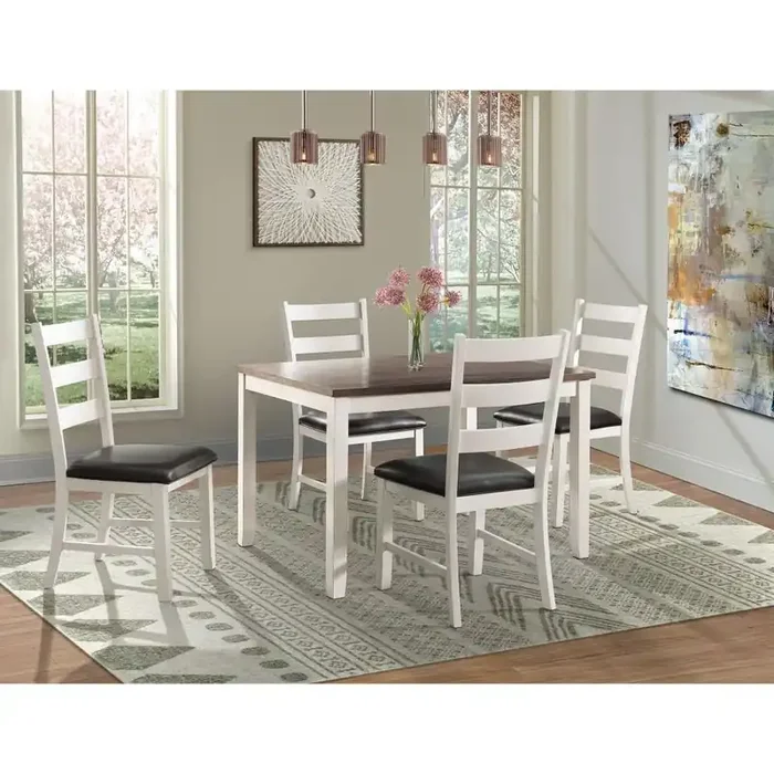 Picket House Furnishings – Kona Brown 5PC Dining Set-Table & Four Chairs – DMT7005DS