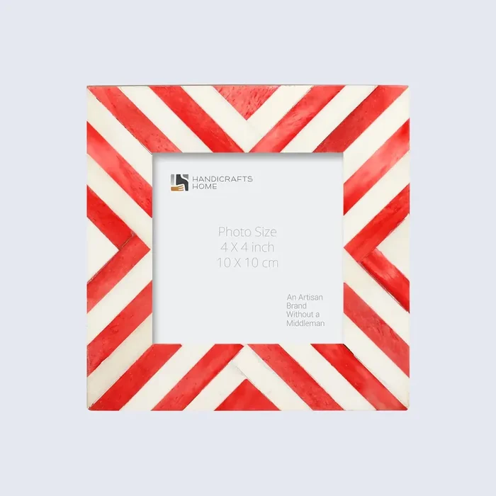 Picture Frames Chevron Pattern Bone Inlay Collection in 4 Sizes, Red – Wholesale picture frames