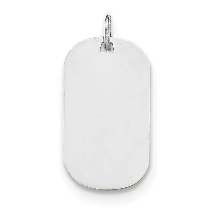 Plain .011 Gauge Engravable Dog Tag Disc Charm 14k white Gold XWM619/11