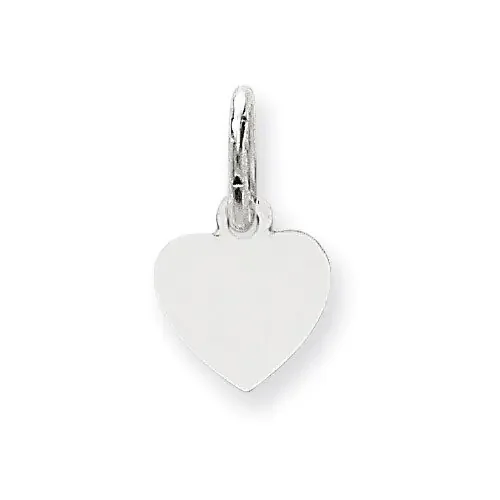 Plain .013 Gauge Engravable Heart Charm 14k White Gold XWM115/13