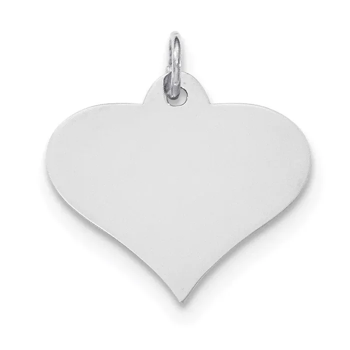 Plain .018 Gauge Engravable Heart Disc Charm 14k white Gold XWM628/18