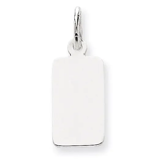 Plain .018 Gauge Rectangular Engravable Charm 14k White Gold XWM95/18