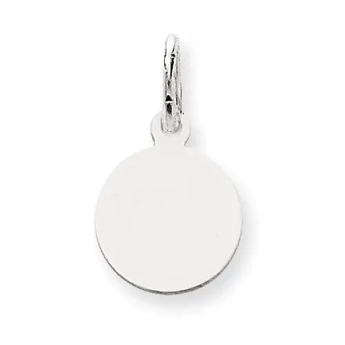 Plain .018 Gauge Round Engravable Disc Charm 14k White Gold XWM135/18