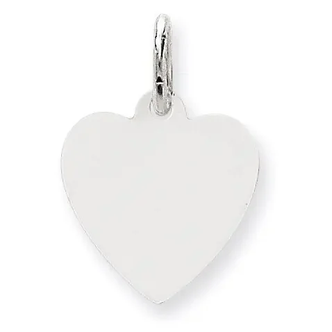 Plain .035 Gauge Engravable Heart Charm 14k White Gold XWM117/35