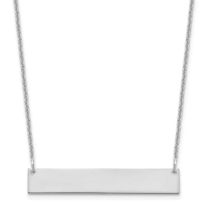 Polished Blank Bar Necklace 14k White Gold Medium XNA1202W