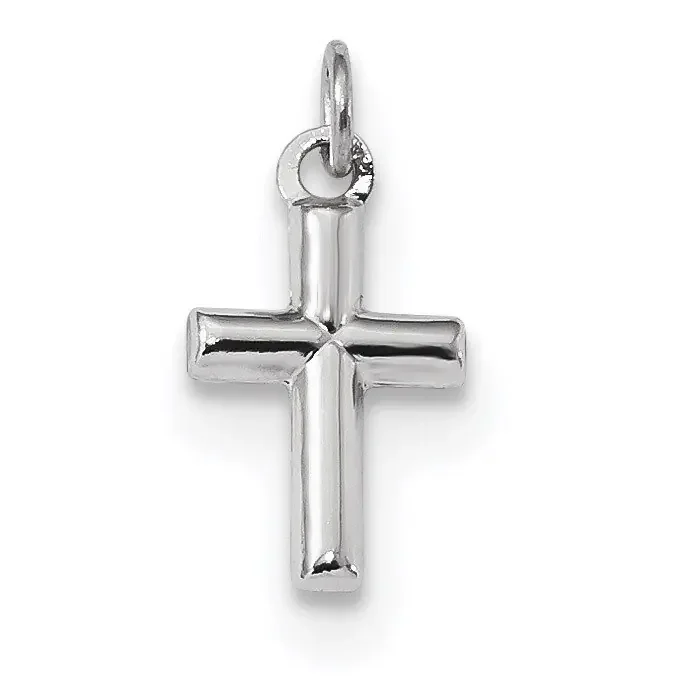 Polished Cross Pendant 14k white Gold XR1551