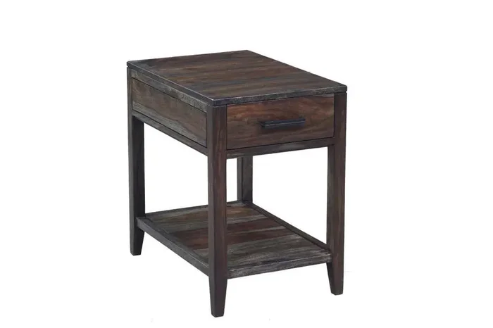 Porter Designs – Fall River Solid Sheesham Wood End Table, Natural – 10-117-01-4496