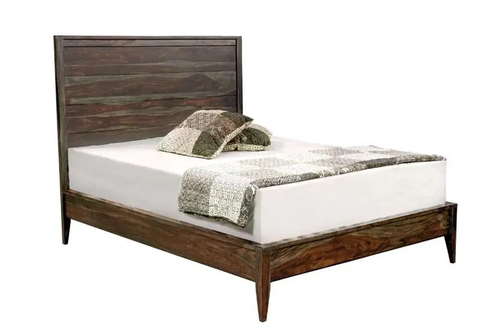 Porter Designs – Fall River Solid Sheesham Wood Queen Bed, Gray – 04-117-14-4479-KIT