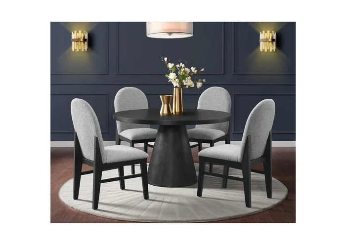 Portland Round Dining Table In Black