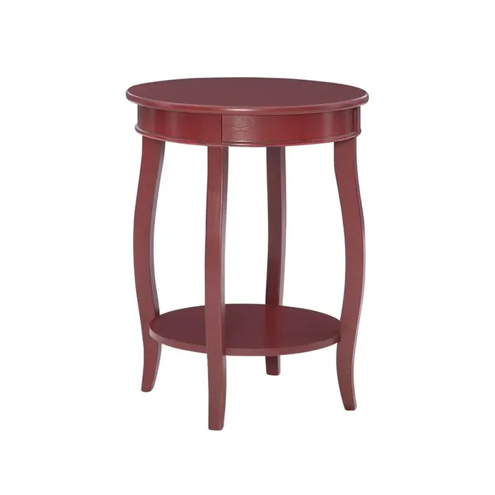 Powell Company – Red Round Table With Shelf – 471-350