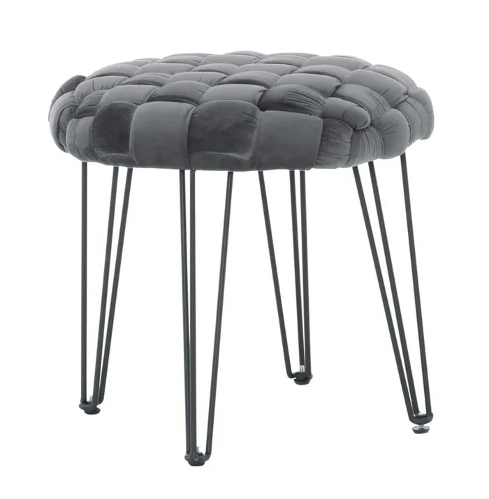 Powell Company – Shadbury Round Stool Grey – D1374S20RBG