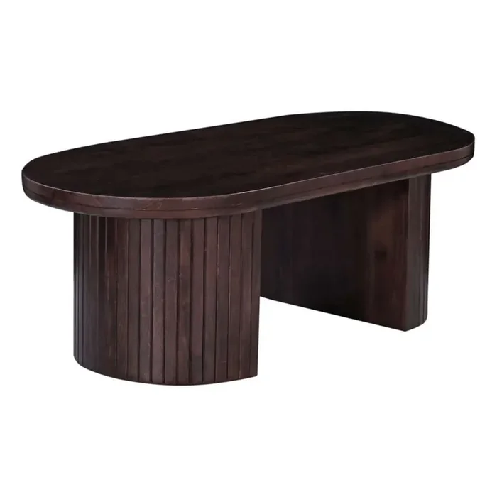 Primo International – Geneva 51 in. Brown Wood Oval Coffee Table – 68347