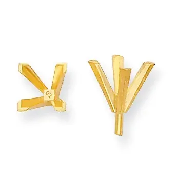 Princess V-End with Peg Head 3.0mm Setting 14k Gold YG177-2