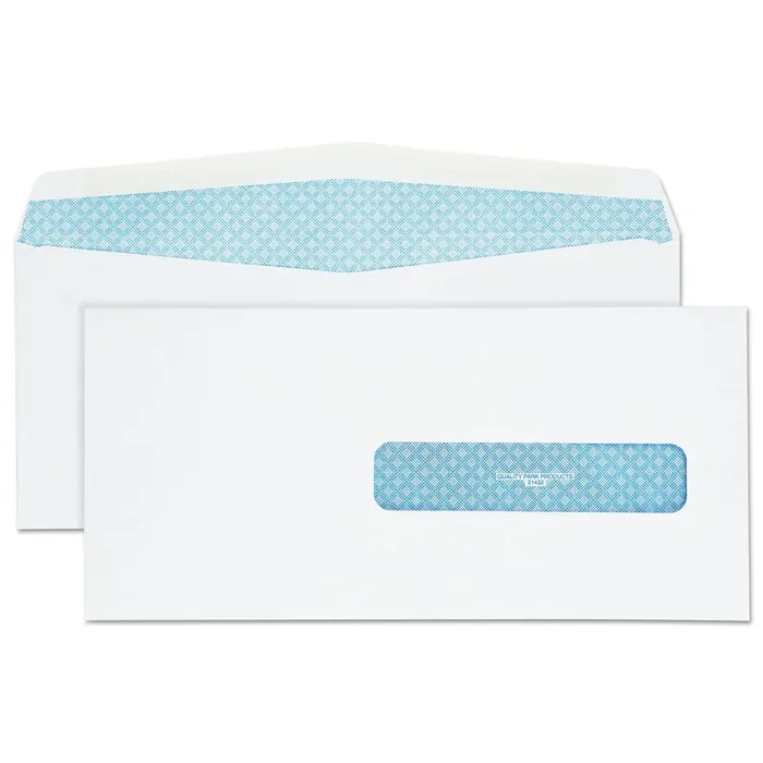 Quality Park™ Security Tinted Insurance Claim Form Envelope, Address Window, Commercial Flap, Redi-Seal Closure, 4.5 x 9.5, White, 500/Box