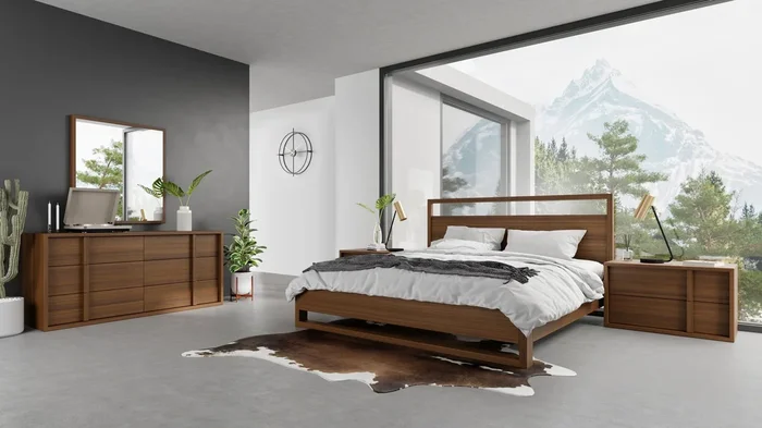 Queen Nova Domus Berlin Modern Walnut Bedroom Set