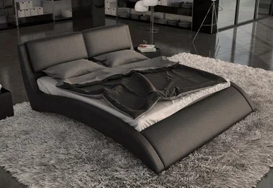 Queen Volo Modern Eco-Leather Bed w/ Curves / VGINVOLO-Q