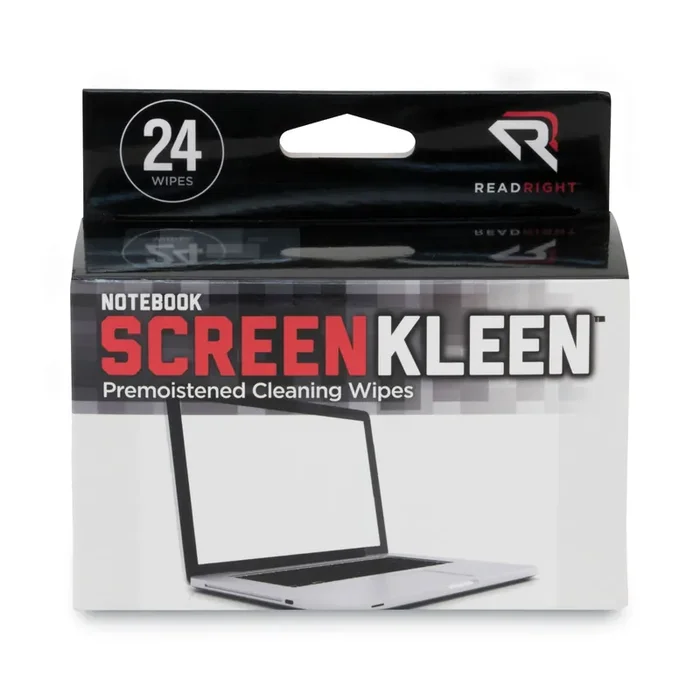 Read Right® Notebook Screenkleen Pads, Cloth, 7 X 5, White, 24/box