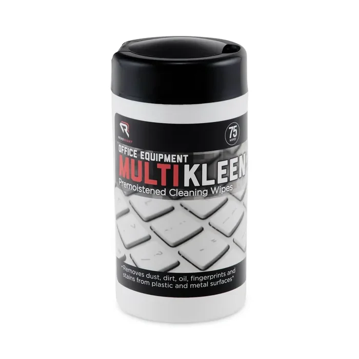 Read Right® Office Equipment MultiKleen Wet Wipes, Cloth, 5.44 x 6.38, 75/Tub