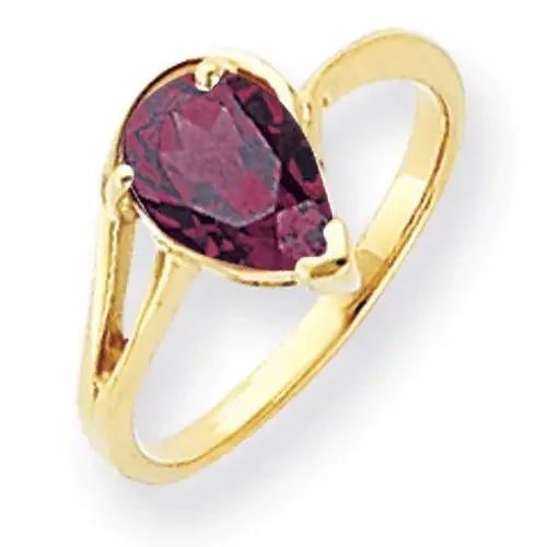 Rhodolite Garnet Ring 14k Gold 9x6mm Pear Y4616RG