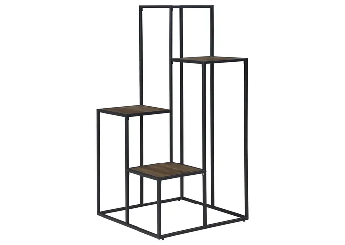 Rito 4-tier Multi-Display Shelf Rustic Brown and Black